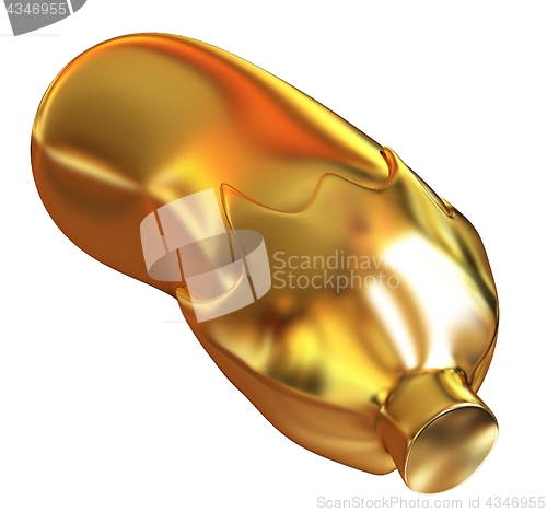 Image of Gold Eggplant icon. 3d Illustration