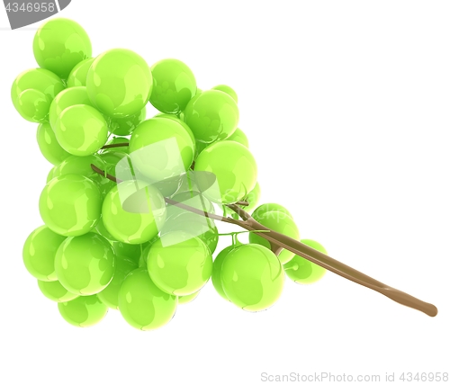 Image of Healthy fruits Green wine grapes isolated white background. Bunc