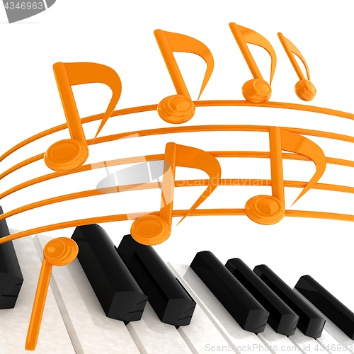 Image of music notes  background. 3D illustration