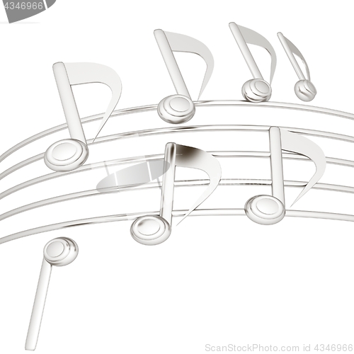 Image of music notes  background. 3D illustration