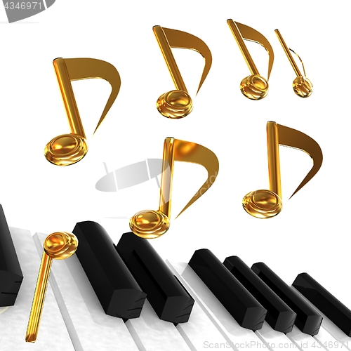 Image of music notes  background. 3D illustration