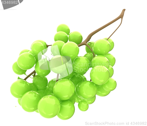 Image of Healthy fruits Green wine grapes isolated white background. Bunc