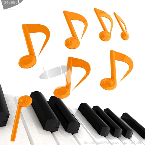 Image of music notes  background. 3D illustration