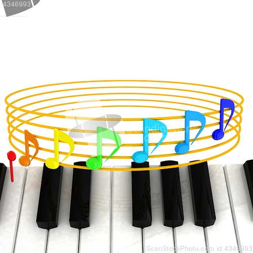 Image of music notes  background. 3D illustration