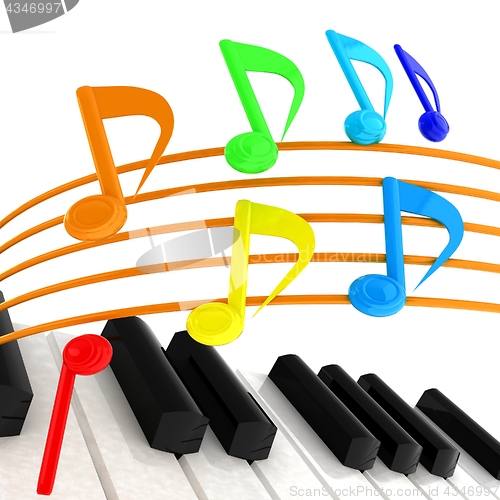 Image of music notes  background. 3D illustration