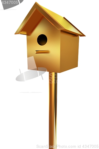 Image of Golden nesting box. 3d illustration