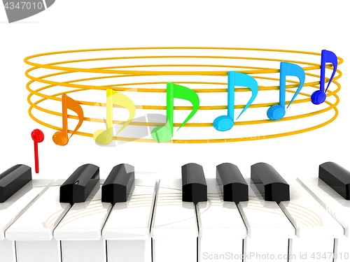 Image of music notes  background. 3D illustration