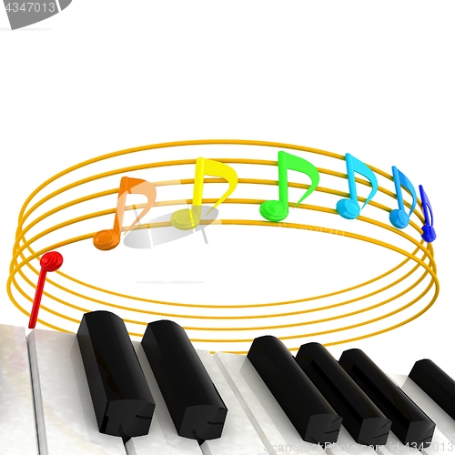 Image of music notes  background. 3D illustration