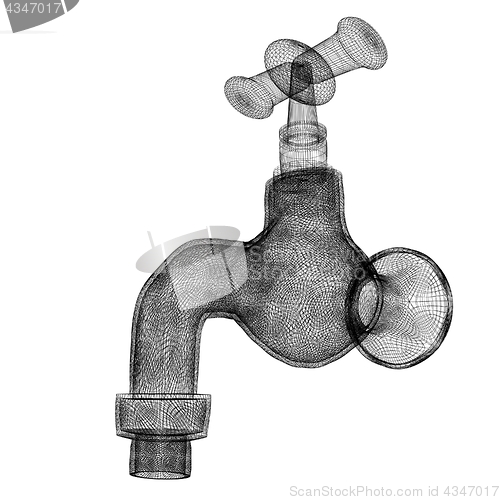 Image of Water tap. 3d illustration