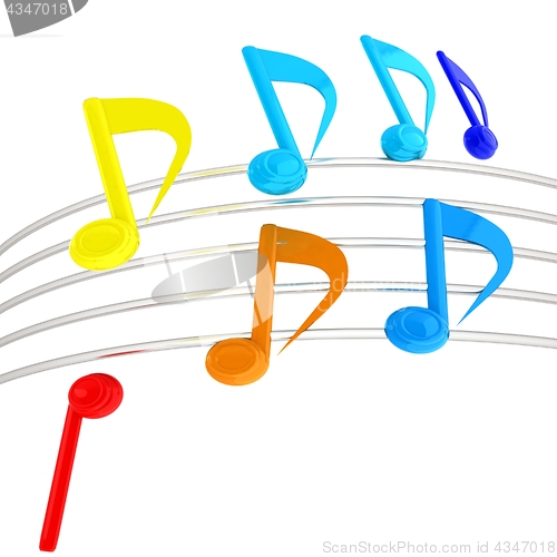 Image of music notes  background. 3D illustration