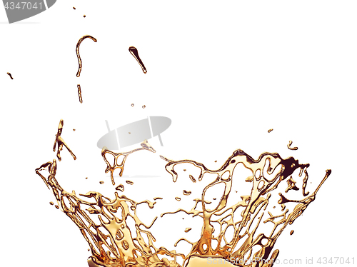 Image of Melted gold or oil splashes isolated on white