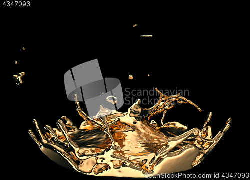 Image of Liquid gold or oil splashes isolated on black