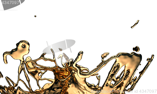 Image of Liquid gold or oil splashes isolated on white