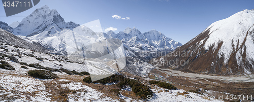 Image of Ama Dablam peak or summit and Everest base camp trek