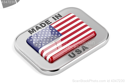 Image of Made in USA, silver badge