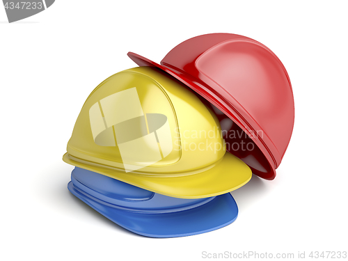 Image of Safety helmets on white background