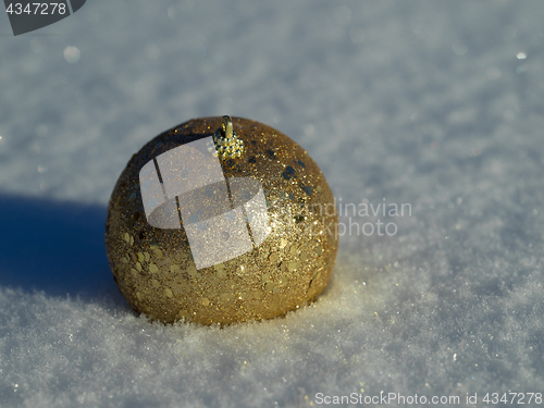 Image of christmas balls decoration in snow