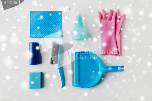 Image of cleaning stuff on white background