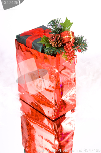 Image of Bag with Present on a Mirror
