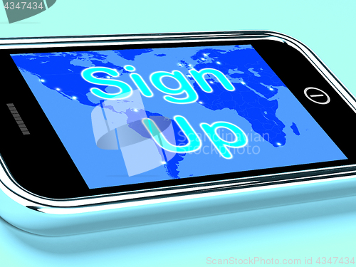 Image of Sign Up Mobile Screen Shows Online Registration