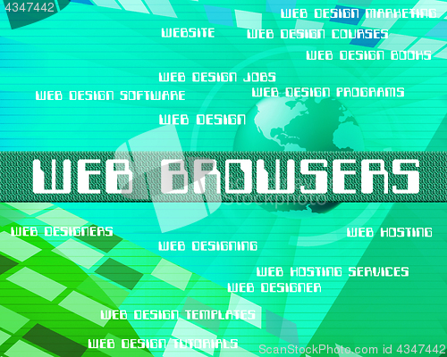 Image of Web Browsers Represents Text Network And Webpage