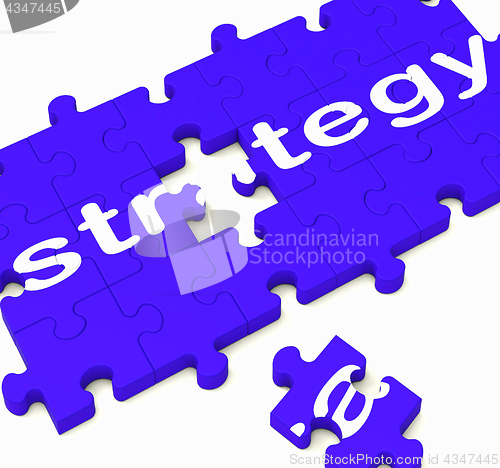 Image of Strategy Sign Showing Business Solutions 