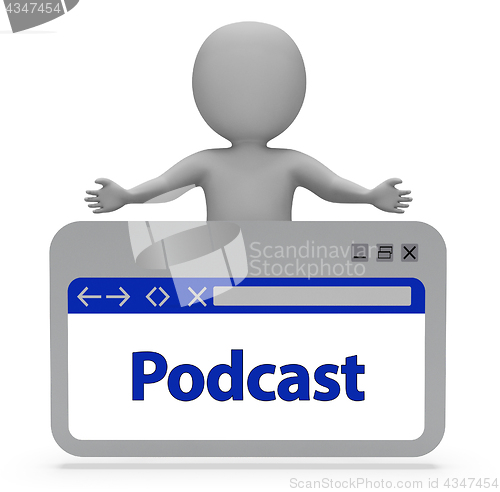 Image of Podcast Webpage Indicates Download Webcast 3d Rendering