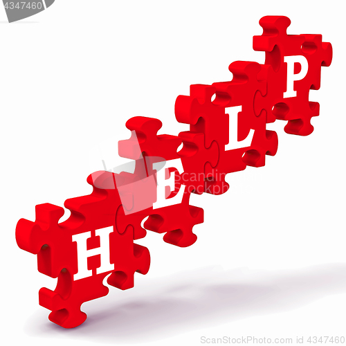 Image of Help Puzzle Shows Support And Advisory