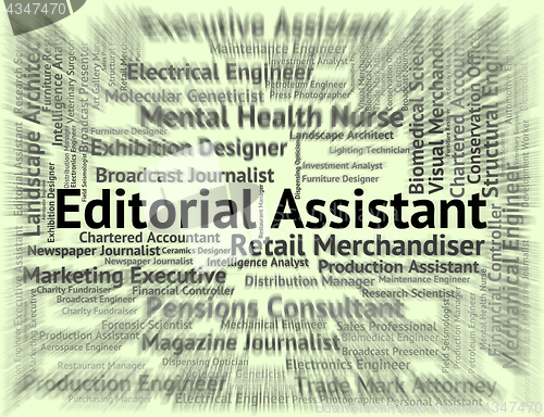 Image of Editorial Assistant Represents Auxiliary Hire And Pa