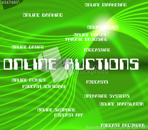 Image of Online Auctions Shows World Wide Web And Websites