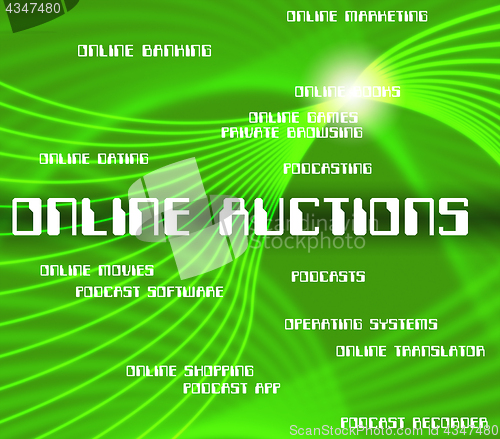 Image of Online Auctions Shows World Wide Web And Websites