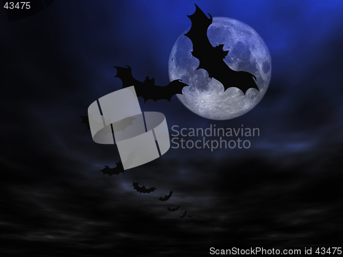 Image of Halloween background, flying bats
