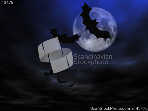 Image of Halloween background, flying bats