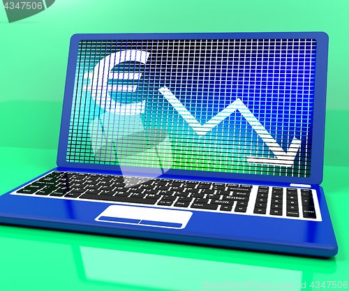 Image of Euro With Arrow Down Showing Recession And Economic Downturn