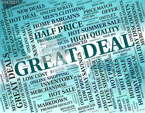 Image of Great Deal Means Transaction Excellent And Sensational