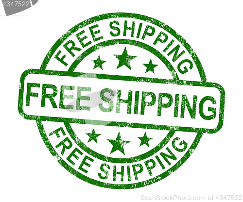 Image of Free Shipping Stamp Showing No Charge Or Gratis To Deliver