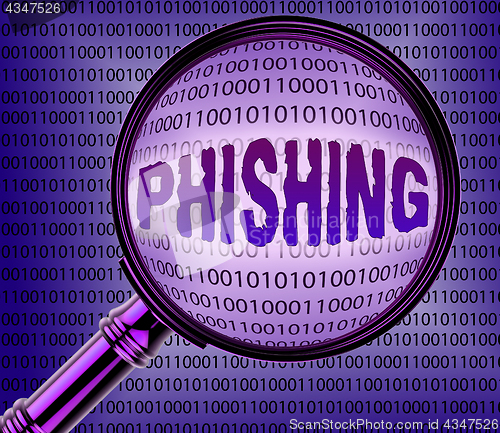 Image of Computer Phishing Means Magnifier Magnifying And Internet