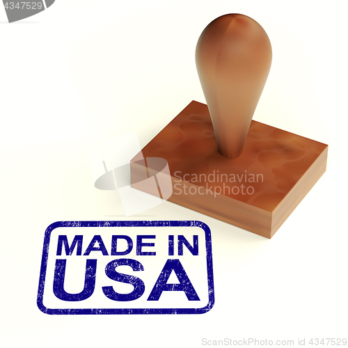 Image of Made In The Usa Rubber Stamp Shows Products From America