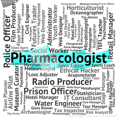 Image of Pharmacologist Job Shows Employee Recruitment And Words