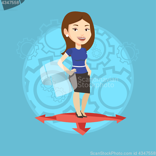 Image of Woman choosing career way vector illustration.