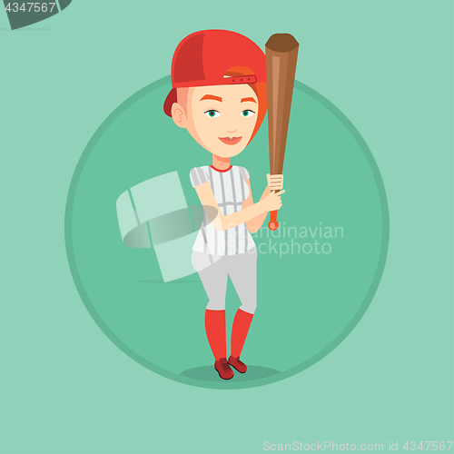 Image of Baseball player with bat vector illustration.