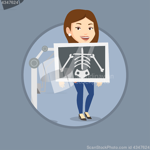 Image of Patient during x ray procedure vector illustration