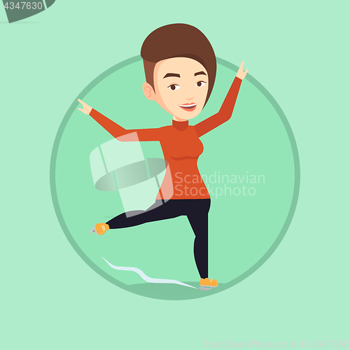 Image of Female figure skater vector illustration.