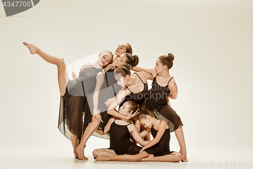 Image of The group of modern ballet dancers