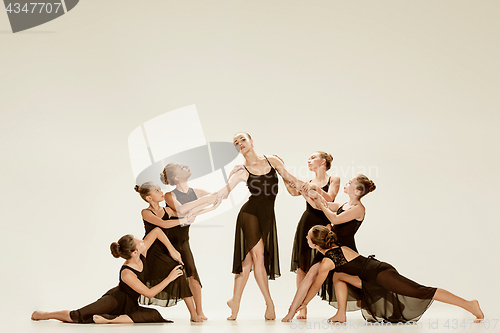 Image of The group of modern ballet dancers