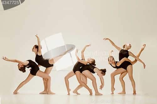 Image of The group of modern ballet dancers