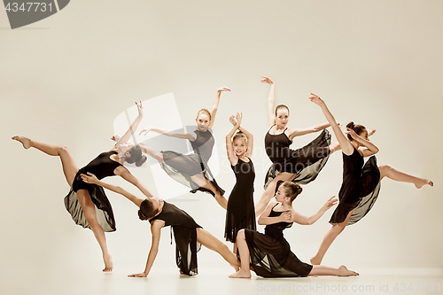 Image of The group of modern ballet dancers