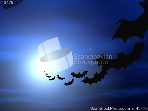 Image of Halloween background, flying bats