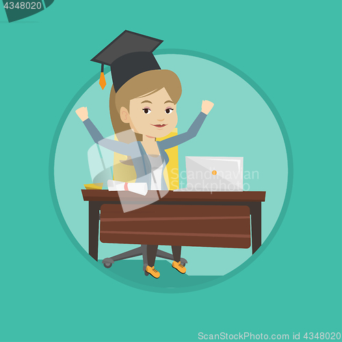 Image of Student using laptop for education.