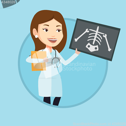 Image of Doctor examining radiograph vector illustration.